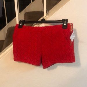 NWT Divine Doll, Embroidered Red Shorts
